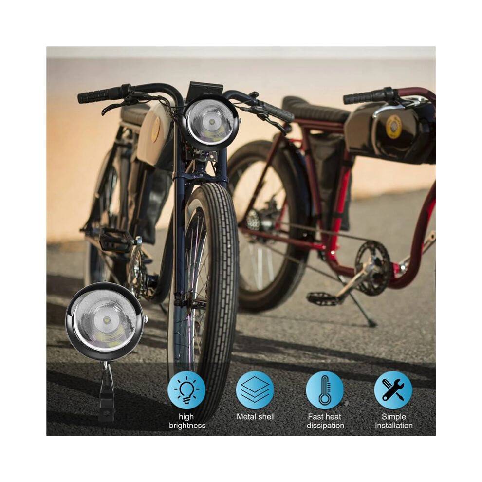180 Lumen Lysstærk Retro Cykel/Cykel/Trehjulet Cykellygte LED Forlygte Sikkerhedslampe