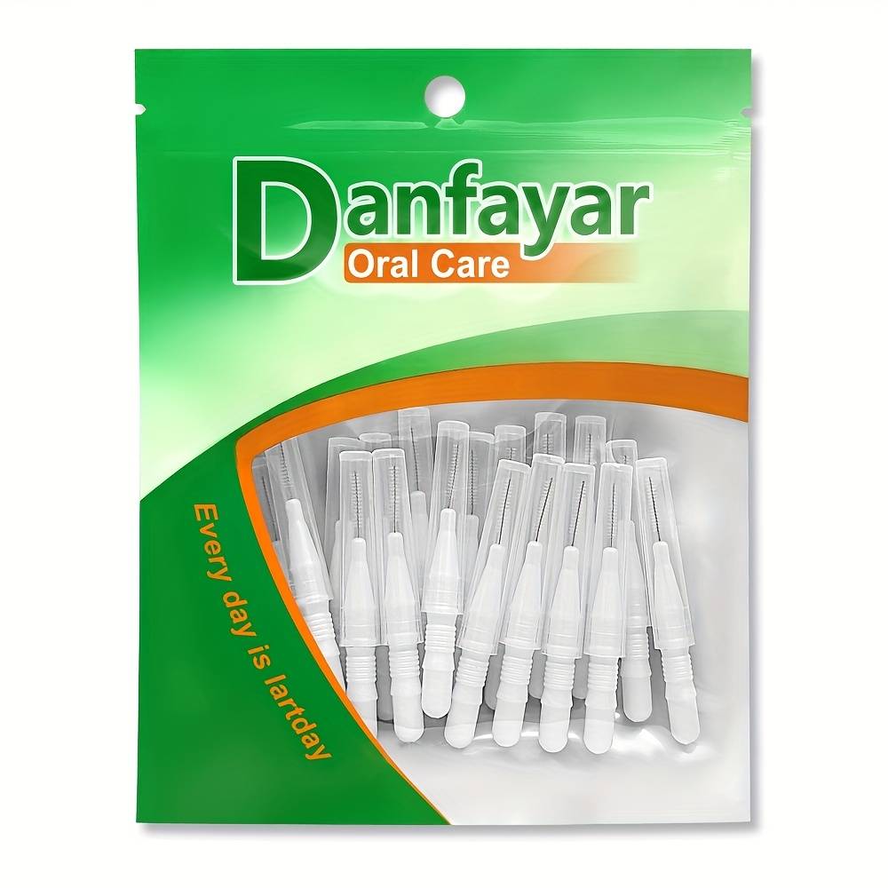 Danfayar 24-pack Interdental Brushes For Cleaning Between Teeth And Braces, Disposable Toothpick Brushes, Interdental Cleaners