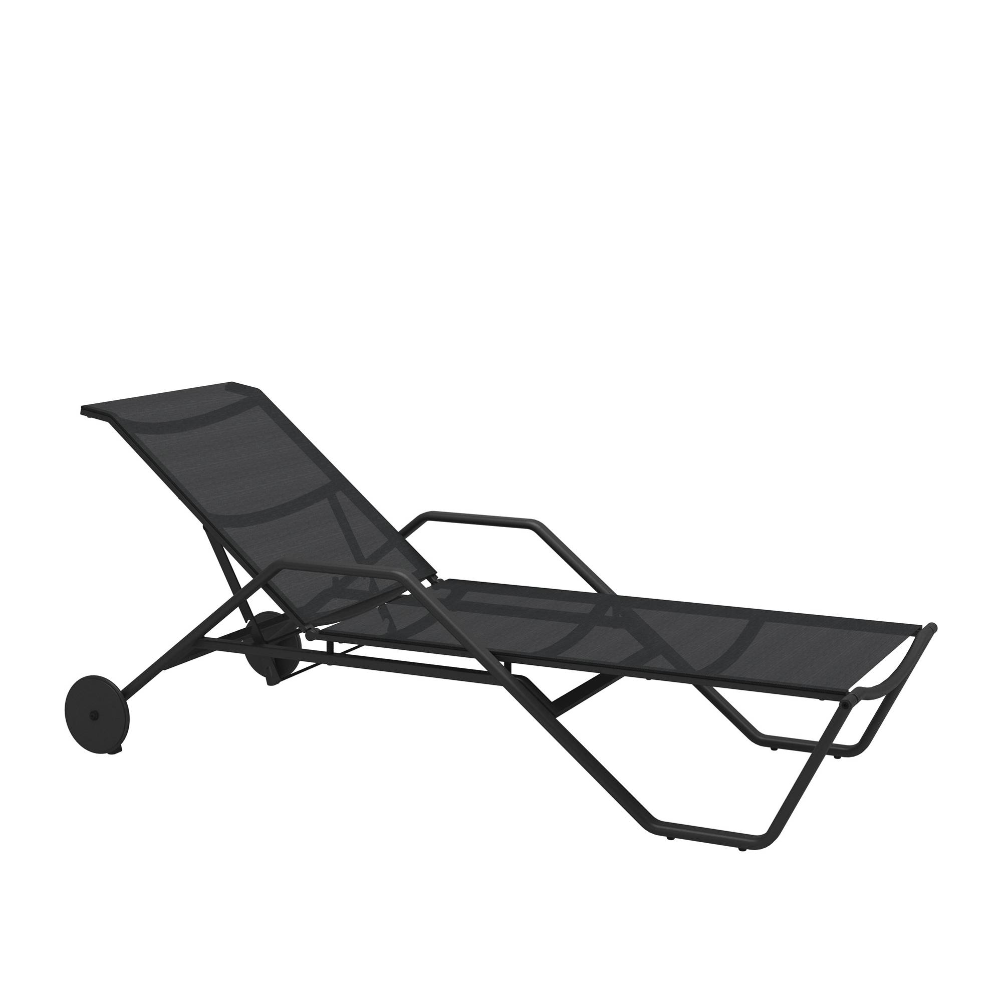 Gloster - 180 Stacking Lounger With Arms, Frame Meteor, Anthracite Sling - Solstolar - Henrik Pedersen - Metall