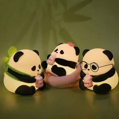 1st Panda/svamp/hund nattlampa, mjuk belysningslampa, söt inredning för barnrum, flera stilar tillgängliga - Multifärgad