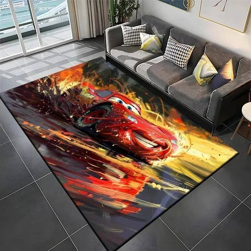 Disney Blixten McQueen Bil Tryck Matta Barn Vardagsrum Spel Halkfri Mjuk Entré Golvmatta Sovrum Heminredning Matta 80x120cm