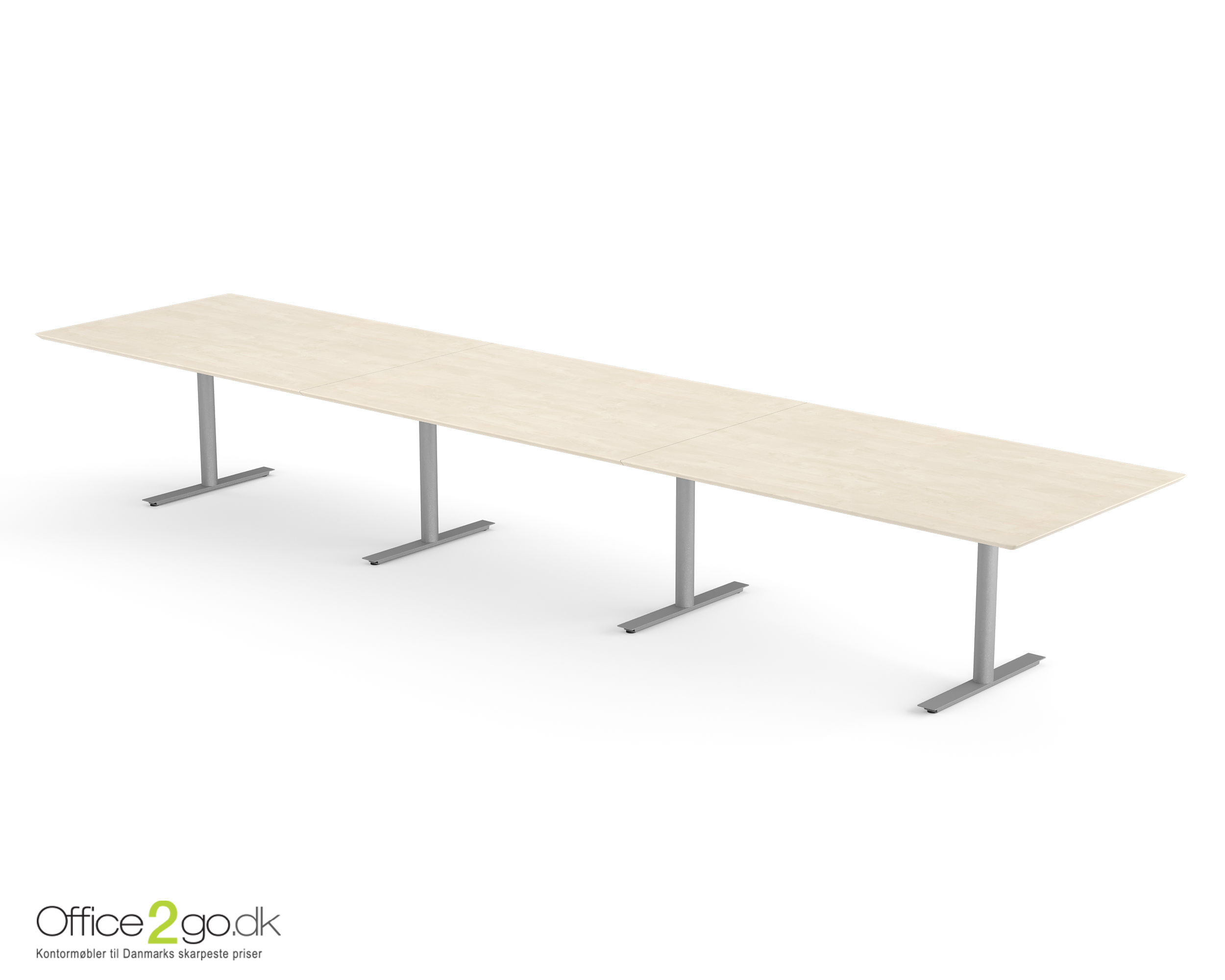 Inline mødebord (rektangulær bordplade) - 480 cm - Gråt