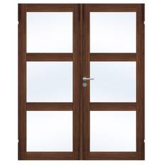 Fransk dør fra Swedoor, Unique GW03L, Dobbelt dør, Valnød, Advance-line, M13,1x21