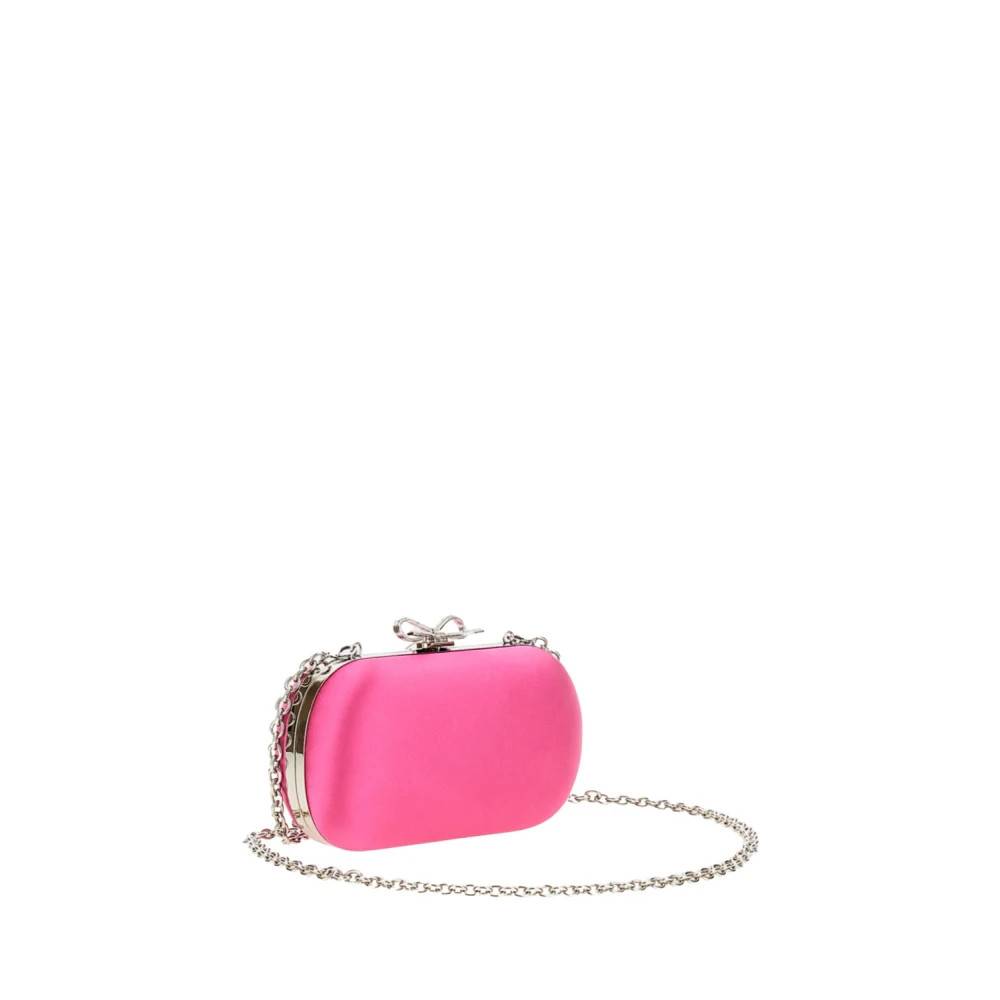 Self Portrait Satin Clutch Taske - Tasker - Dame - Lyserød - ONE SIZE - Satin