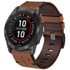Kompatibel med Garmin Fenix 7 armband – 22 mm Quick Fit läder ersättningsarmband för Fenix 8 47 mm/7 Solar/6/5/Epix 2 47 mm/Forerunner 965/955/945/935
