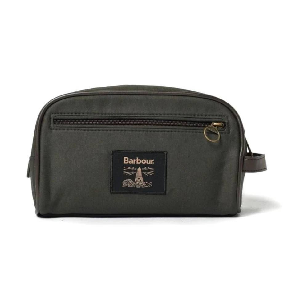 Barbour Voksbehandlet Toilettaske - Tasker - Herre - Grøn - ONE SIZE - Bomuld