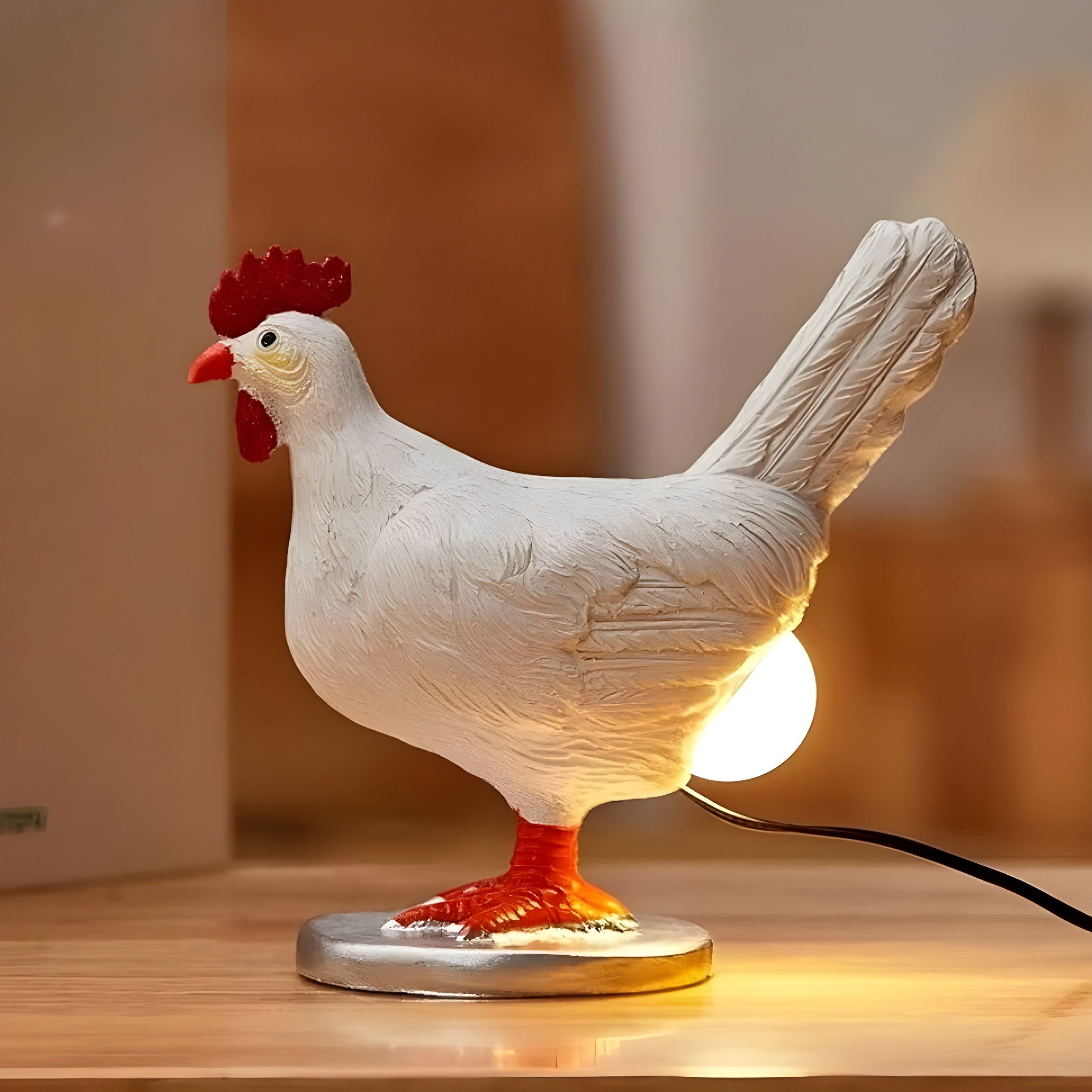 EggGlow Bordslampa – Charmig Hönsform med Varm LED-ljus