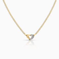 Bismarck halsband med hjärthänge diamanter 0,07ct 18K guld