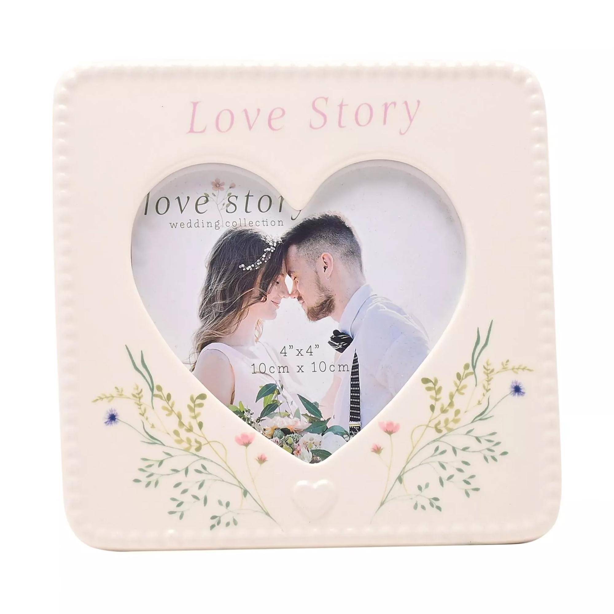 Celebrations Love Story Ceramic Heart Single Photo Frame One Size