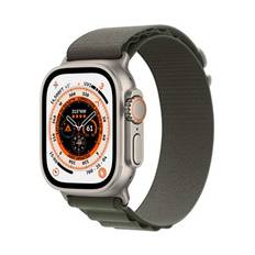 Apple Watch Ultra GPS + Cellular, 49mm Titanium Case with Green Alpine Loop - Large - Fyndvara