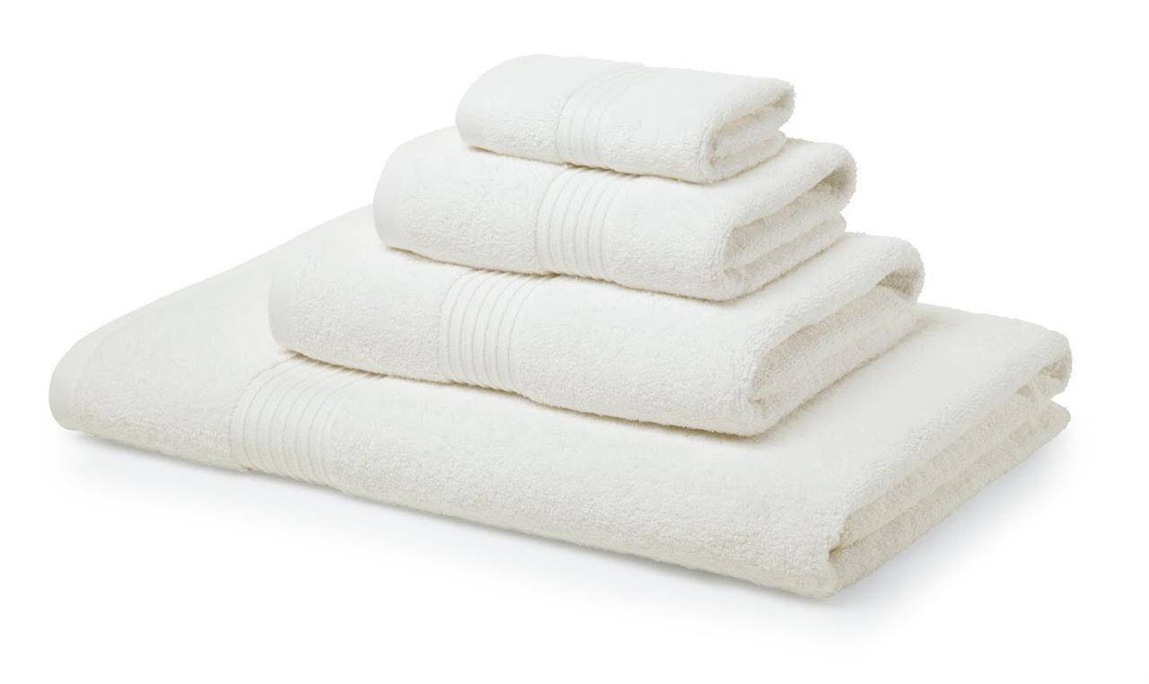 12 Piece Cream Towel Bale 700GSM - 4 Face Cloths, 4 Hand Towels, 2 Bath Towels, 2 Bath Sheets - 100% Cotton Double Yarn