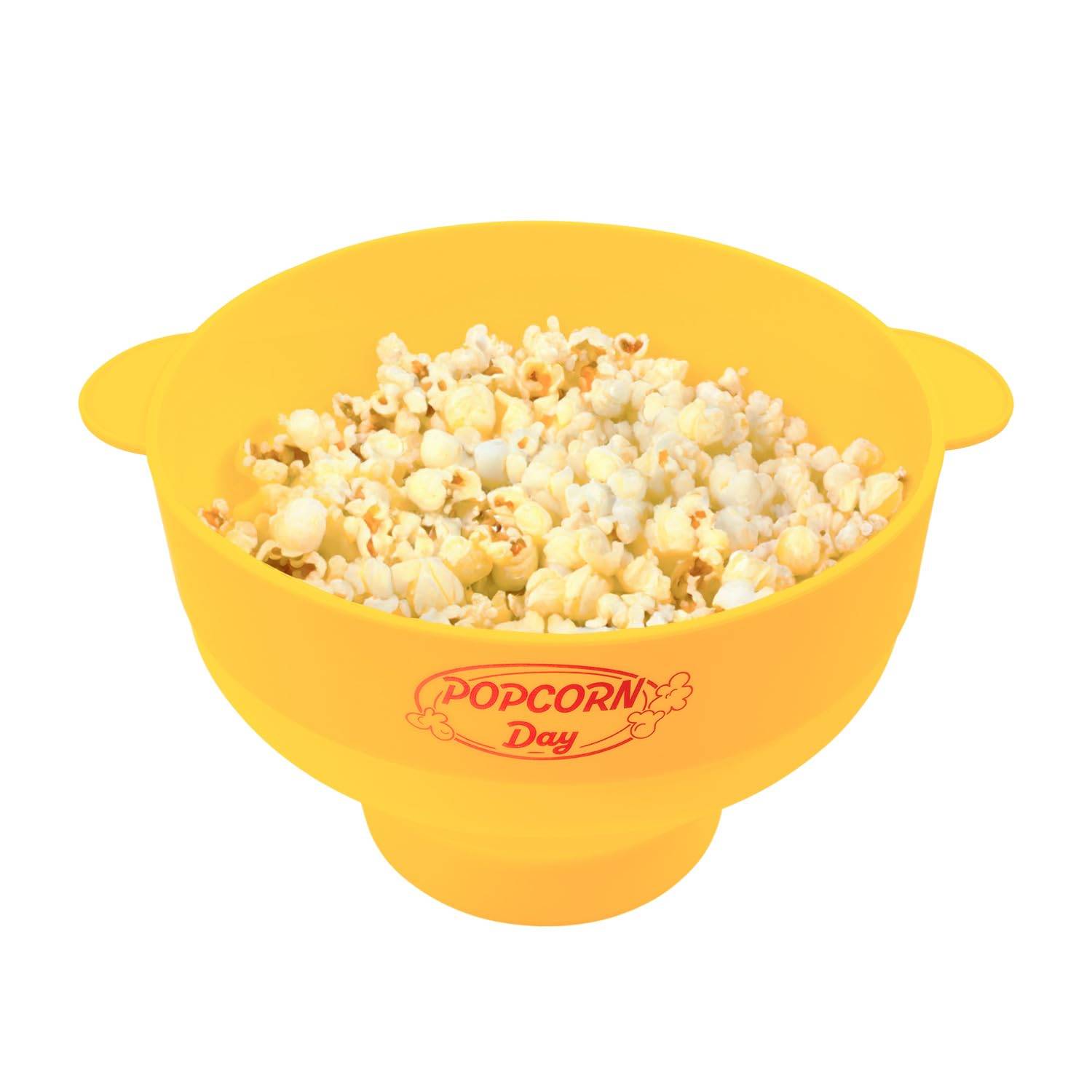 Green House Silicone Popcorn Easy Microwave Home Foldable Yellow Maker, Cooking, Use, Storage, Washable, (GH-POPSA-YL)