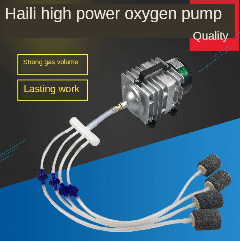 Kommersiell användning luftpumpar rostfritt stål akvarium hydro luftpump fisk tank elektrisk magnetiskt syre 220v damm syre pump - Aco -308 p
