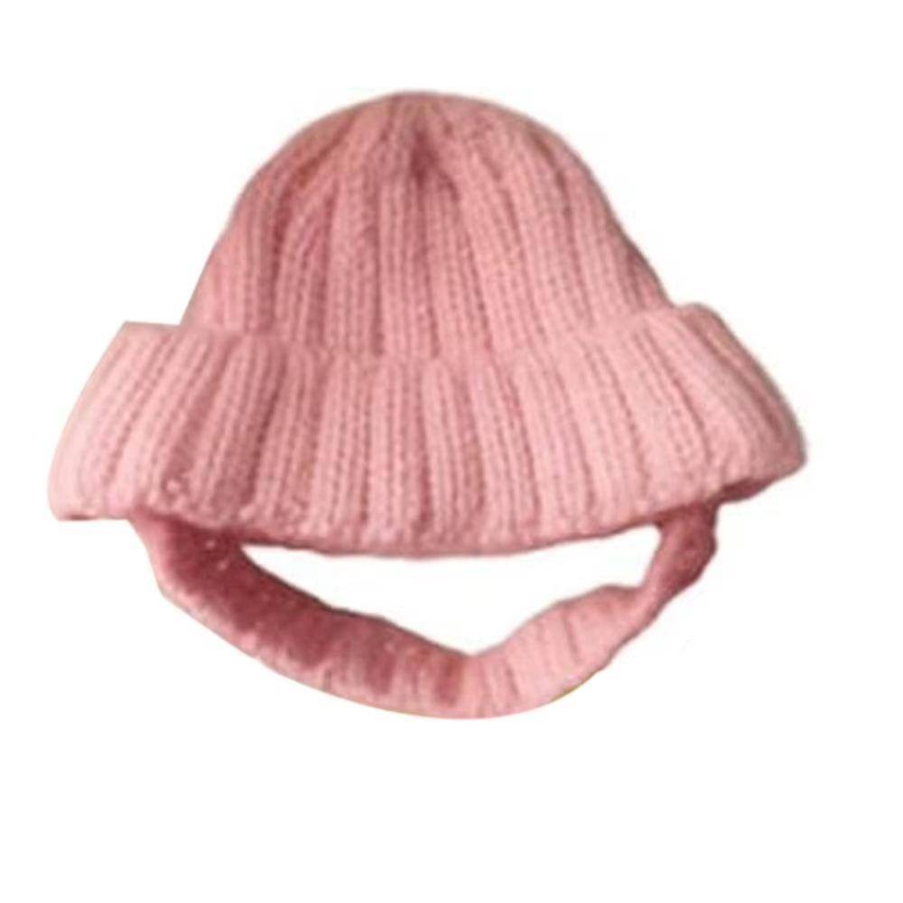 Mysig Mjukstickad Varm Hundmössa Lekfull Hunddesign med Öronhål Vinterhundmössa Bekväm Flerfärgad Husdjursstickad Hatt grå