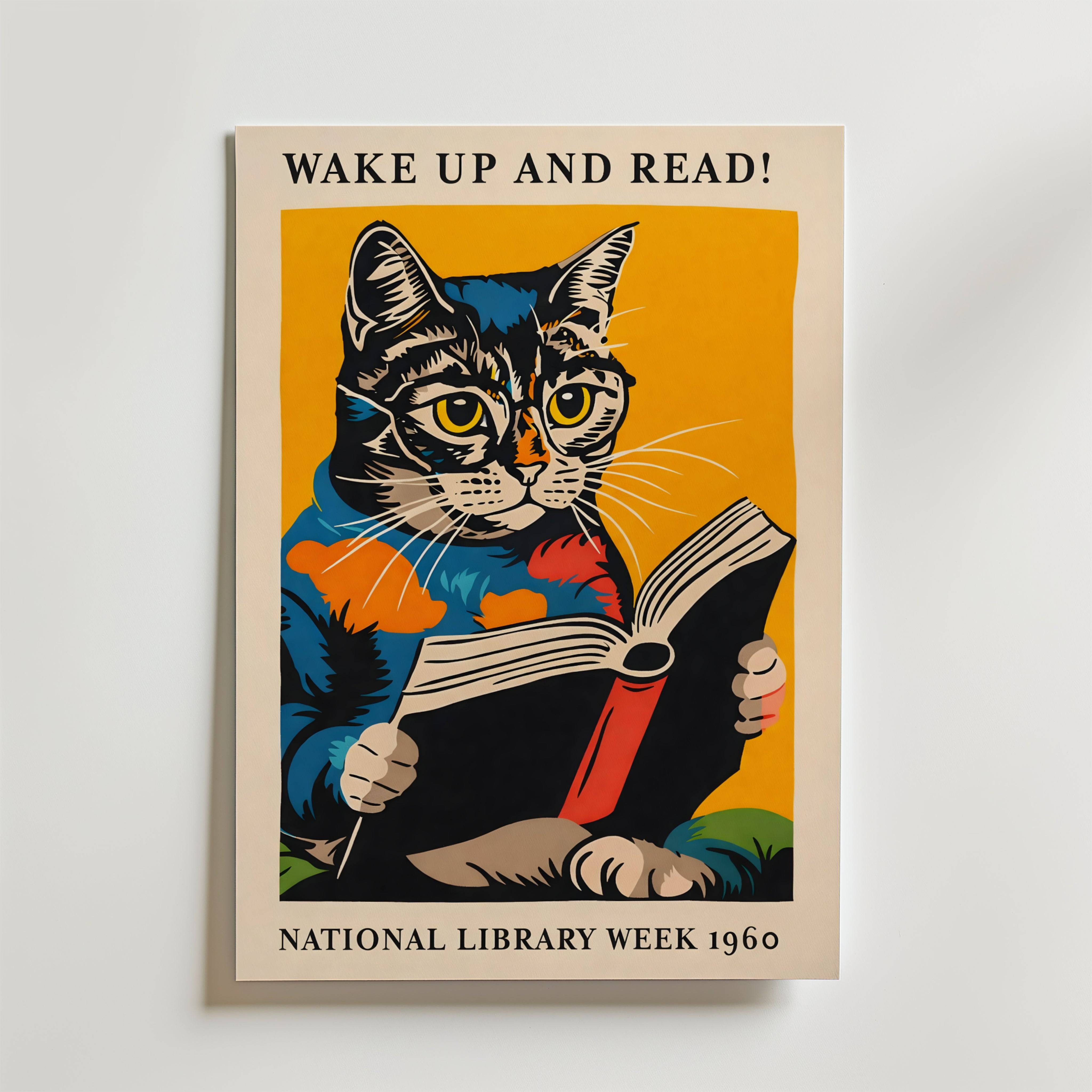 Wake Up and Read Poster - Fine Art Poster 40x50 cm Utan passepartout