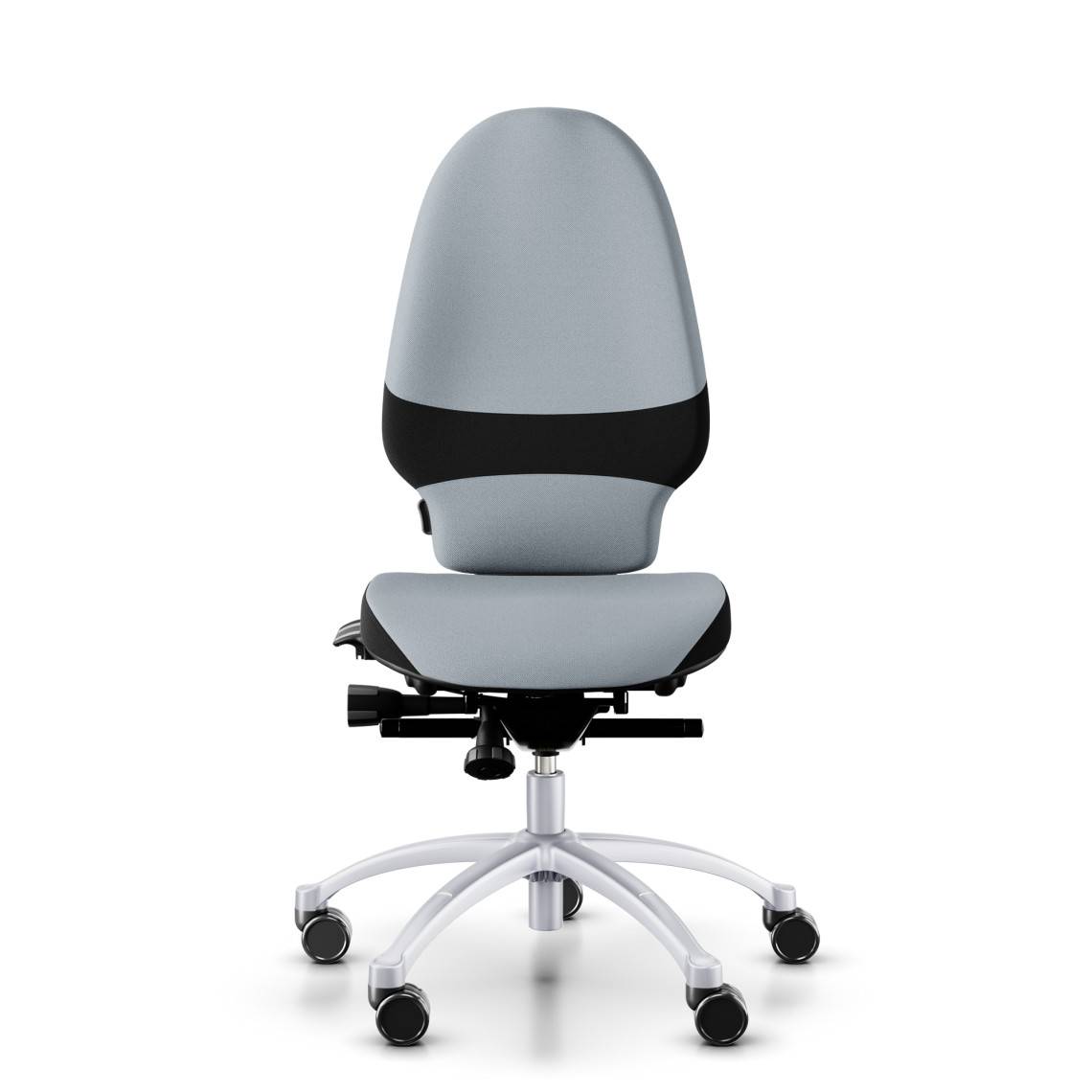 Kontorsstol RH Extend 120, Tyg Light Grey (Select SC60139), Nackstöd Nej, Armstöd Nej, Fotkryss Silver