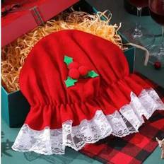 1pc Red Grandma Santa Hat, Cute Red Grandma Christmas Hat Costume - Multicolor - one-size