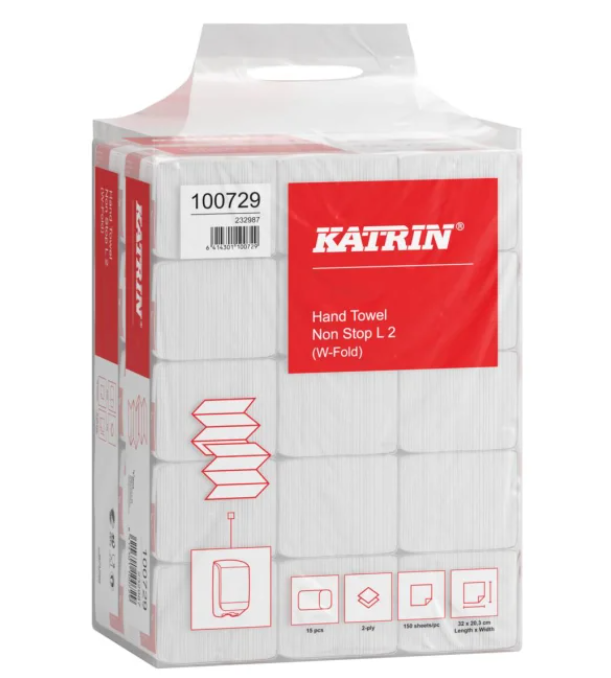 katrin handduksark L, W-fold, 2-lagers, L32xB20.3xD8cm, 2250 ark