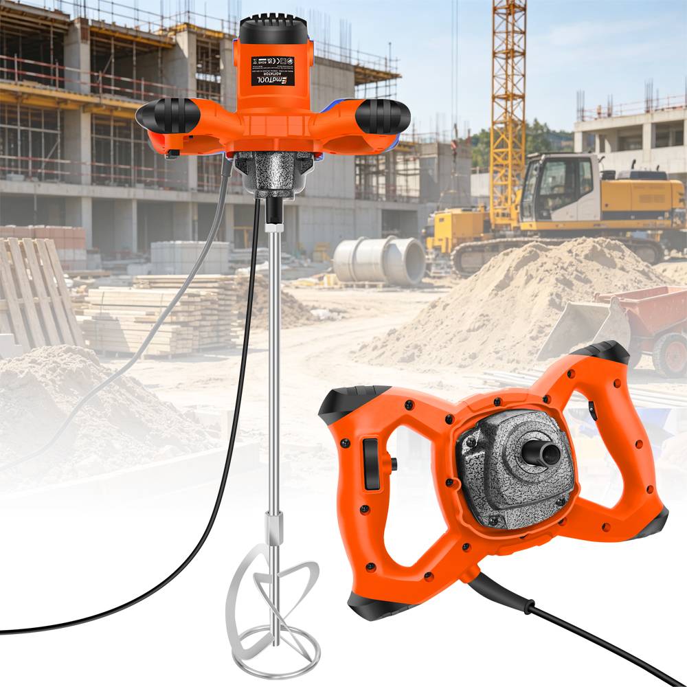 2600W agitator mortar stirrer 230V 6 speed electric hand mixer M14 thread concrete stirrer agitator mortar 0-1700 rpm Orange