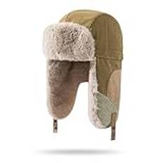 Clakllie Fuskpäls bomull Ushanka rysk Eskimo snöskidmössor unisex vinter flygare pilotkepsar med öronklaff, trapper trupp bomberhatt tjock varm vindtät för skridskoåkning, skidåkning, jakt eller