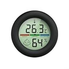 Aprilsunnyzone liten digital hygrometer, för vinkällare, vardagsrum, inomhustermometer, inomhustermometer, temperaturmätare, exakta avläsningar (svart)