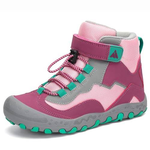 Mishansha Mädchen Wanderschuhe Bequem Atmungsaktiv Trekkingschuhe Unisex-Kinder Turnschuhe Outdoor Sport Sneaker Violett 26 EU