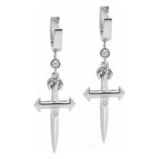 Nialaya, Tilbehør, unisex, Grå, ONE SIZE, Skyfall Sword Earrings in Silver