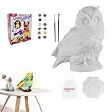 Xiixuuj Måla din egen uggla-kit, måla din egen uggla-lampsats - Måla din egen uggla nattlampa Art Kit,Owl Night Light Art Craft Kits, Måla din egen Owl Lamp för hem, skola, plantskola