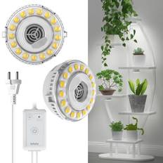 SANSI Dimbar 10W LED-trädgårdsodling för inomhusväxter, komplett spektrum växtväxtlampa med 4/8/12 timer, 2-huvudlampa för odling och groning av små växter