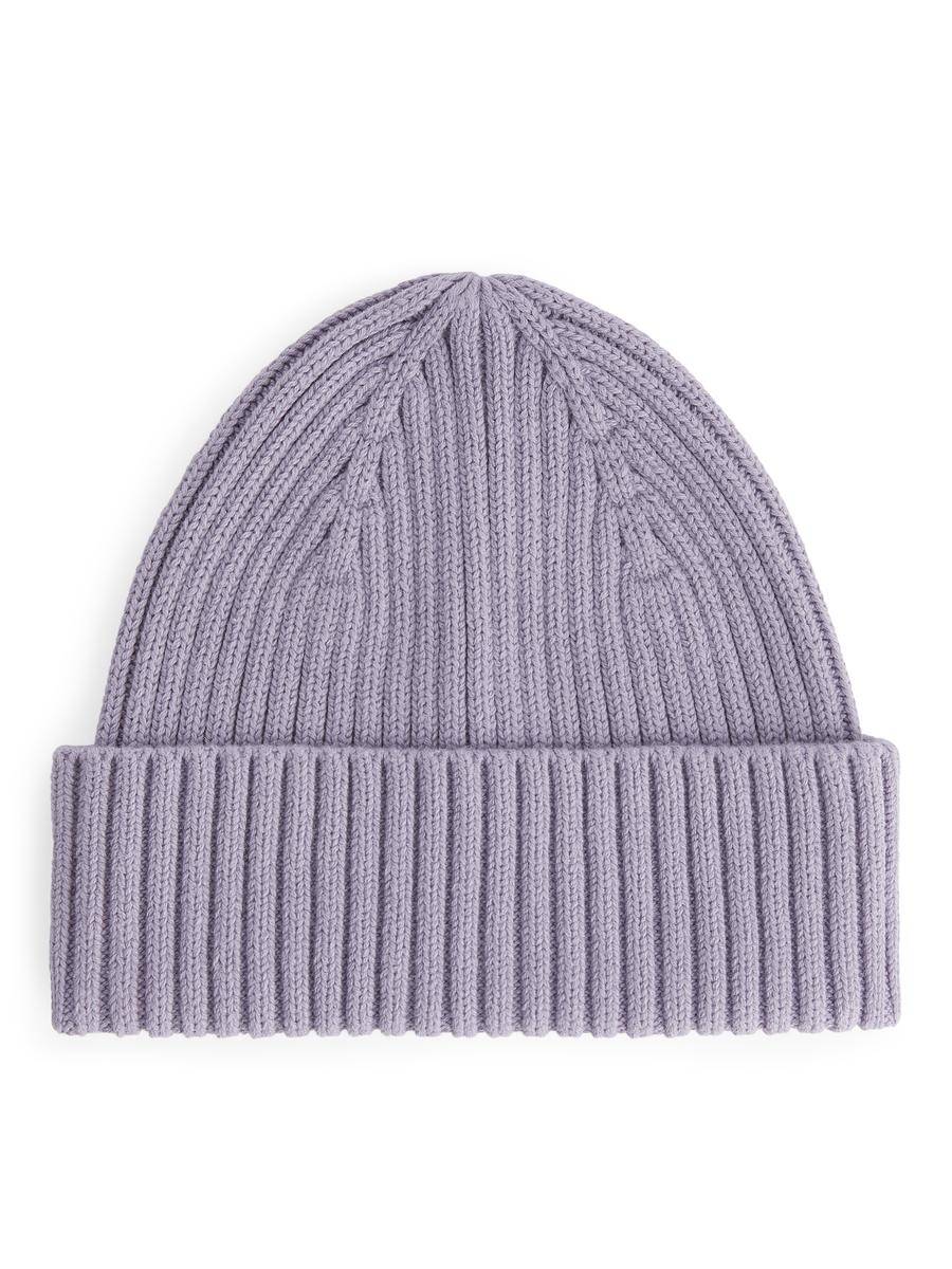 ARKET Rib Knit Beanie -Purple, 116/140