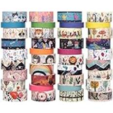 Forwaarss 39 rullar Washi Tape Set, söt djurtejp, dekorativ tejp, tejp för gör-det-själv, scrapbooking, presentförpackning, festdekoration