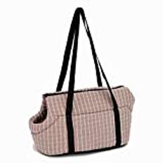 Rucksäcke Für Haustiere 1St Braun Plaid Weiche Haustier Hund Umhängetaschen Trage Rucksack Outdoor Haustier Hundetrage Welpen Reisetasche 39X20X22Cm