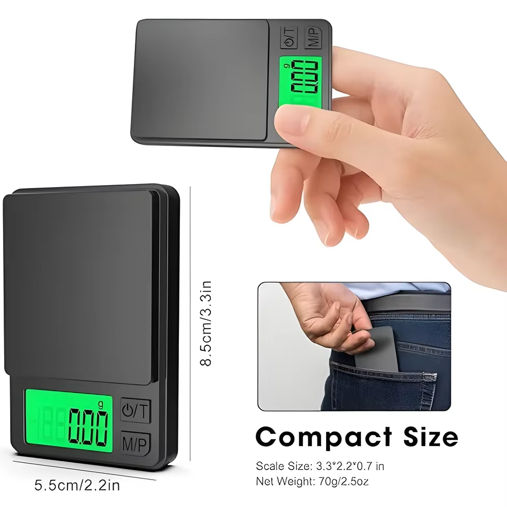Precision Pocket Scale 1000g X 0.01g - Digital Gram, Food, Jewelry, Ounces/Grains Scale with Backlit LCD - Mini Scale for Travel
