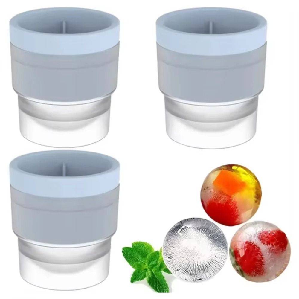 5PCS Large Silicone Ice Ball Mold Round Ice Ball Easy Demoulding Ice Maker Reusable Soft Ice Cube Mold For Whiskey