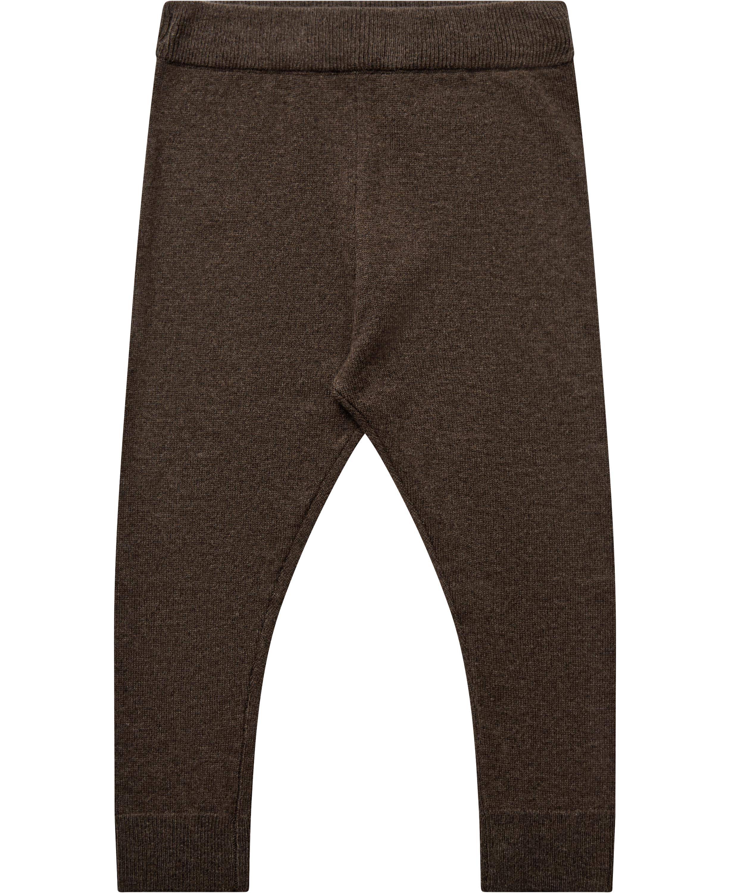 Magasin Strikka RWS Wool & Cashmere Baby Pants Str 12 mdr / 80 cm Cashmere Dark Brown Melange Leggings.