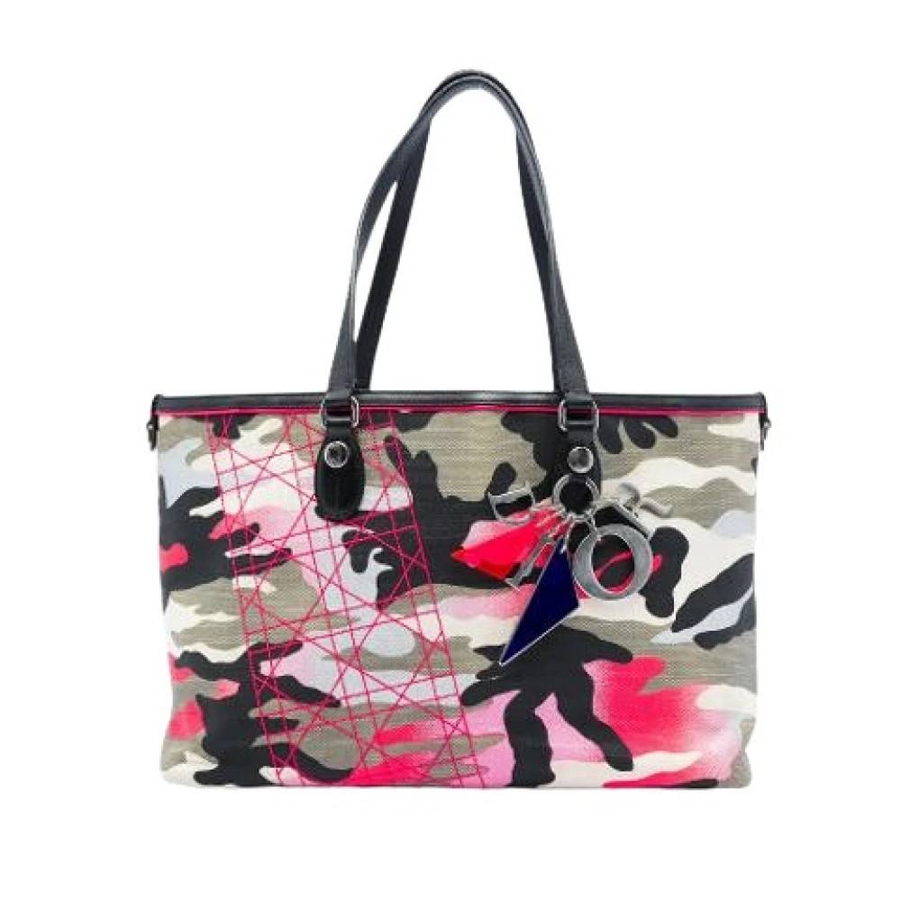 Dior Vintage Pre-owned Canvas Tote Bag - Vintage - Dame - Flerfarvet - ONE SIZE - Læder