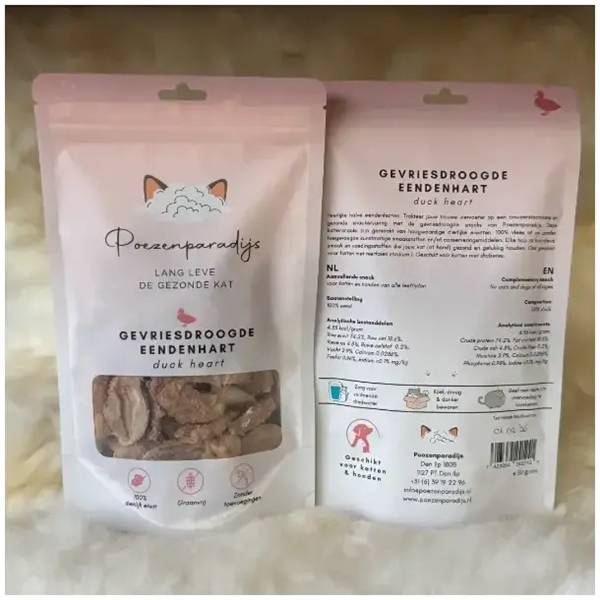 Cat Paradise 100% Frysetørret Andehjerter til katte og hunde