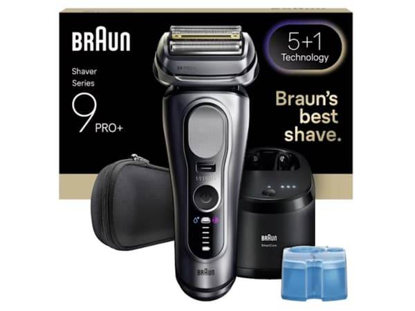 Braun Series 9 Pro+ 9667CC, Folierakapparat, Silver, Rostfritt stål, Knappar, LED, AC/Batteri
