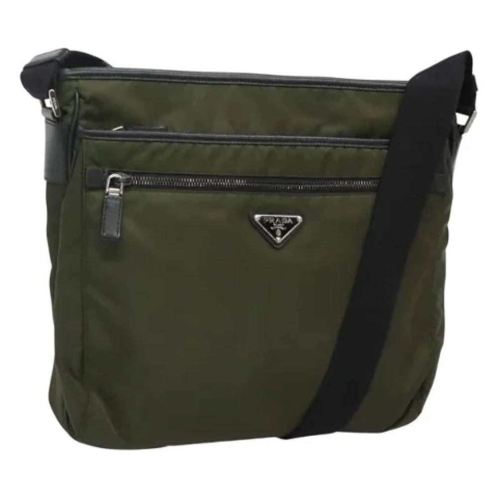 Prada Vintage Pre-owned nylon prada-tasker - Vintage - Dame - Grøn - ONE SIZE - Nylon