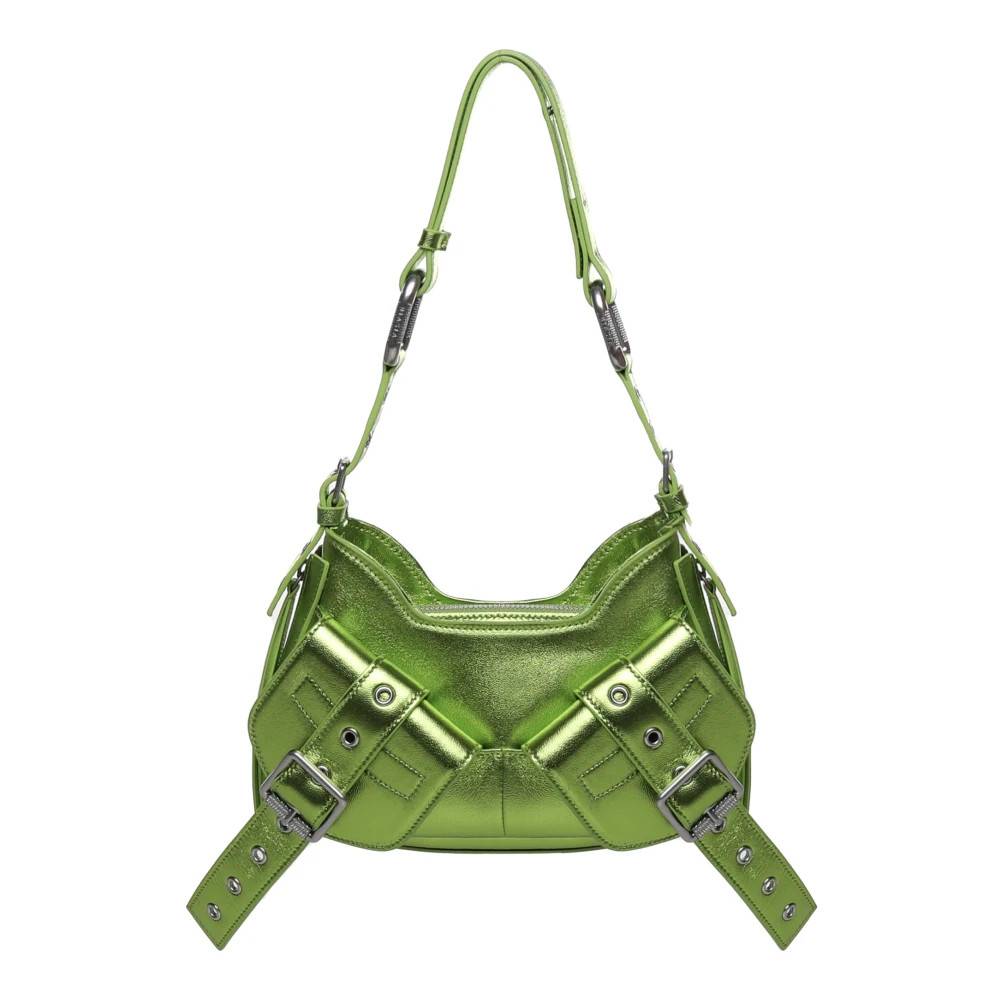 Biasia Kiwi Læder Skuldertaske med Rem - Tasker - Dame - Grøn - ONE SIZE - Uld