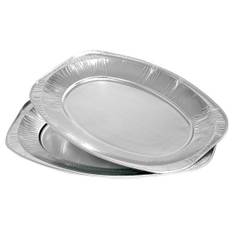 Serveringsfad 35x24,3cm, 105 my sølv, aluminium oval 100 stk