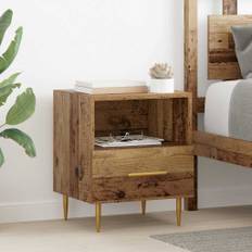 vidaXL Sengebord med skuffe Brun 40 x 35 x 47,5 cm Konstrueret træ
