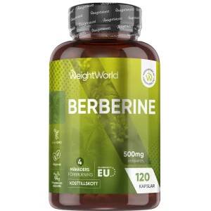 Berberine 500 mg, 120 kapslar - Berberine kapslar för hjärta och blodsocker - WeightWorld