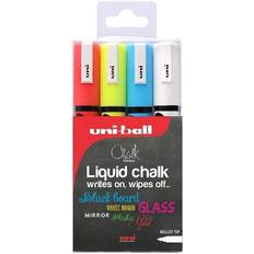 Uni Liquid ChalkMarker S�t 4 stk Writes on, Wipes off...