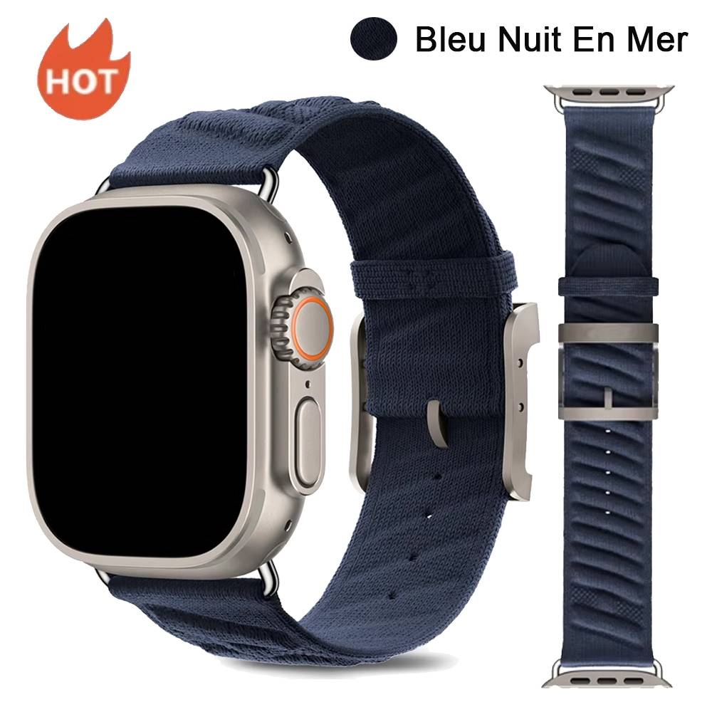 New En Mer Bleu Nuit Single Tour Iwatch Band For Apple Watch Ultra 1-3 Series 10 9 8 7 6 5 4 Strap 46MM 45mm 44mm 41mm 40mm 49MM