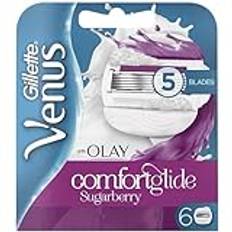 Gillette Venus Comfortglide med Olaz 2-i-1 rakblad med rakskumremsor, för rakapparat. Ingen rakkräm krävs (förpackningen kan variera) – 6 stycken