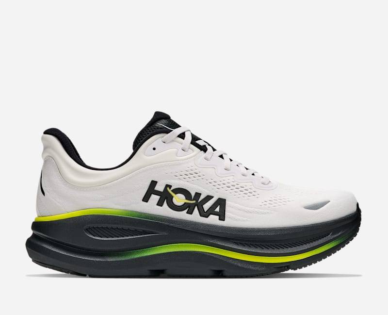 HOKA Bondi 9 Schuhe für Herren in White/Citrus Größe 43 1/3 | Straße