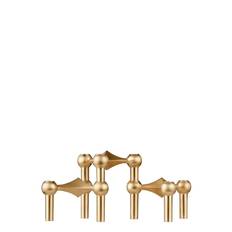 STOFF NAGEL Nagel Candle Holder (Set With 3 Pcs) - Brushed Brass |Gold |6.9X10.2 cm