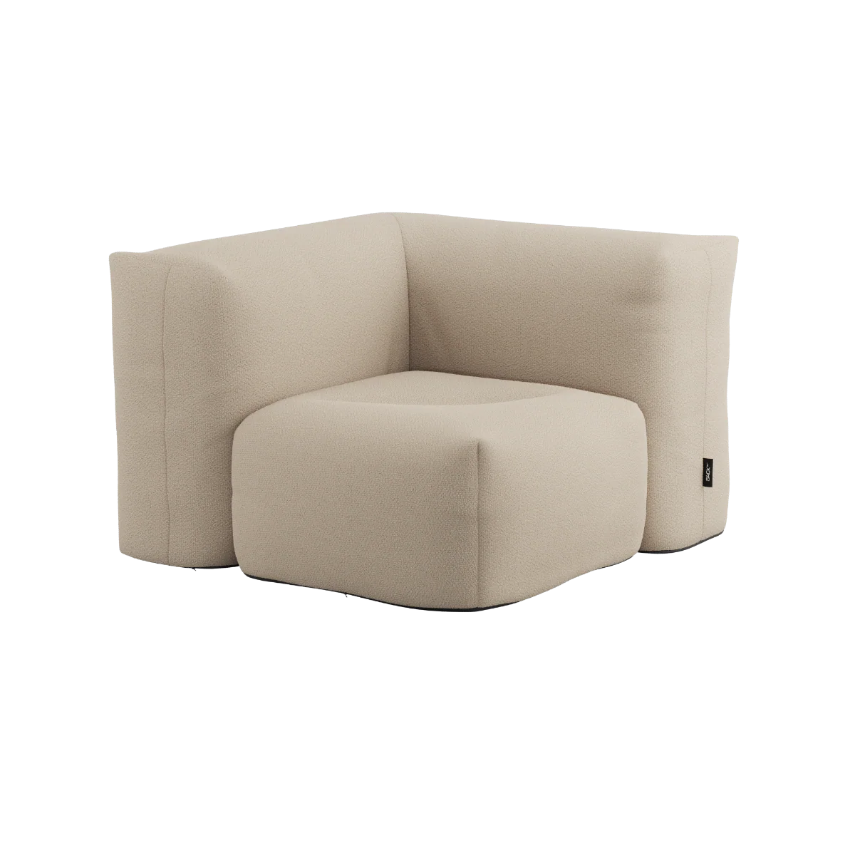 Soft Sofa Corner - Seat Boucle Beige.