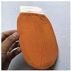 Badduschborste Badrum Scrub Handskar Exfoliating Body Tan Massage Handskar Exfoliating Gloves Bad Dusch Tvätt Varm Badborste (Size : Bright Orange)